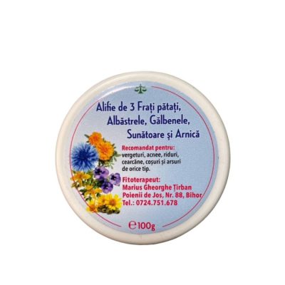 Cremă de 3 Frați Pătați, Albăstrele, Gălbenele, Sunătoare și Arnică